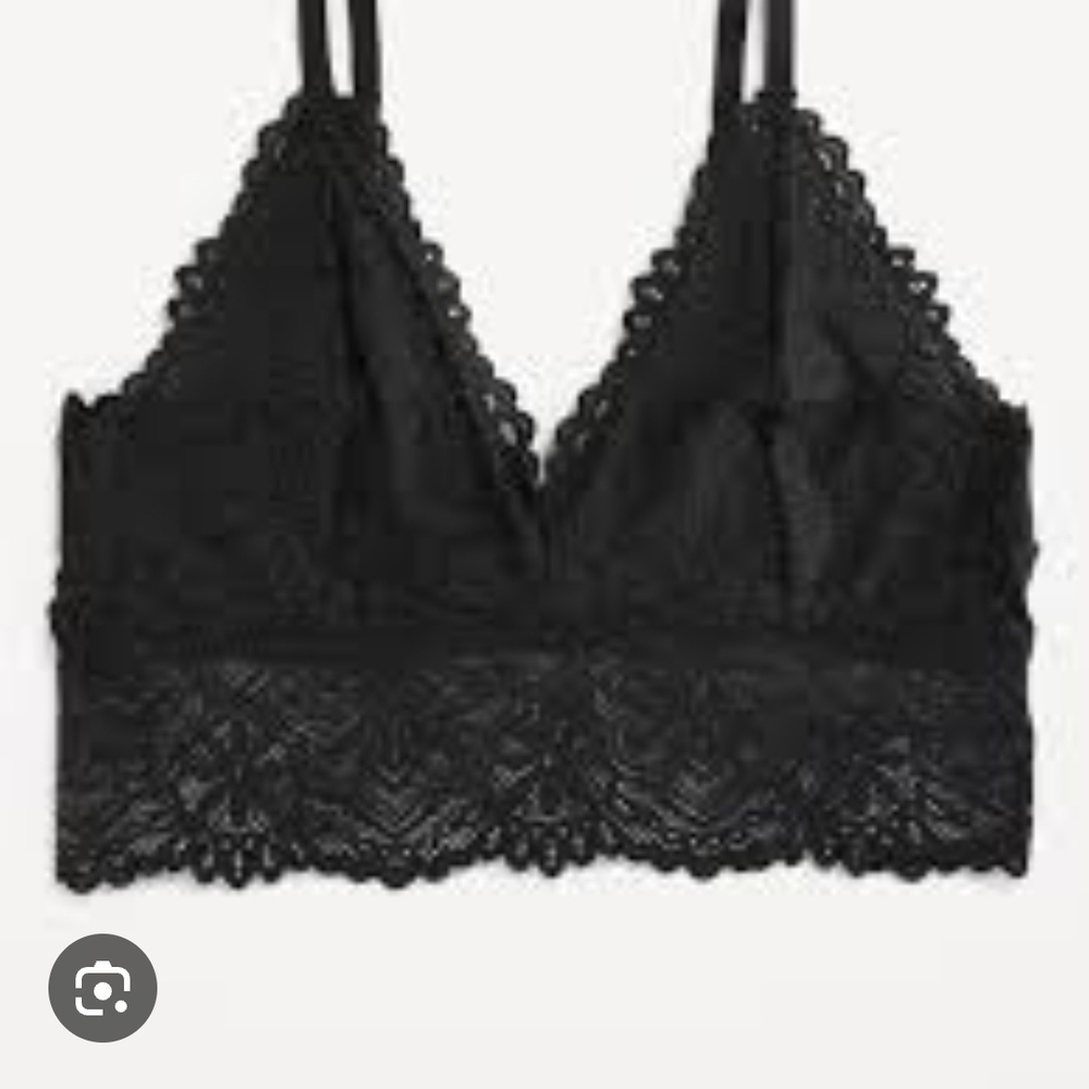 Black Sexy Modern Lace Bralette, Size Small